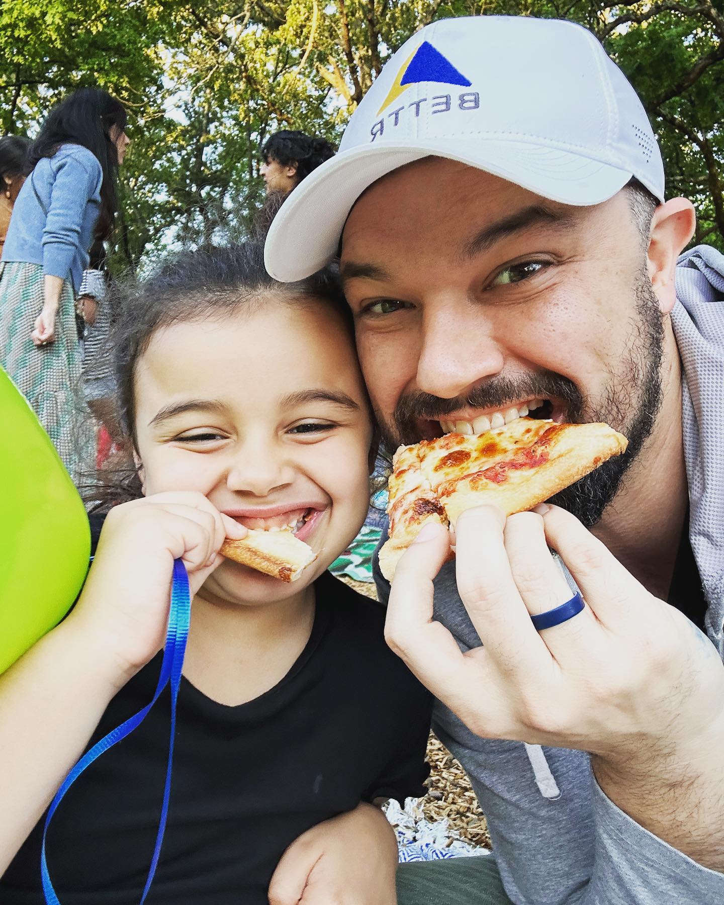 Movie and pizza with my princess. Thanks @aiamontessori for a fun Friday night!